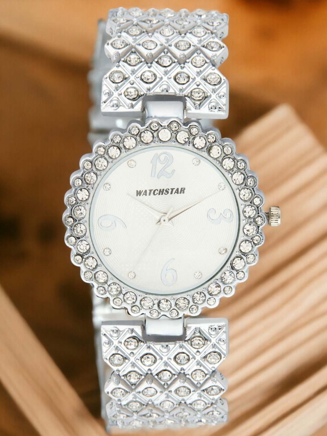 WATCHSTAR Watch Gift Women Stainless Steel Straps Analogue Dollar silver DL