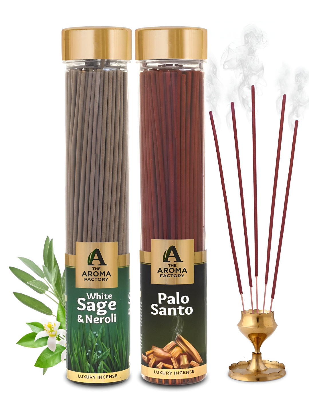 The Aroma Factory 2 Pieces Red White Sage & Neroli, PaloSanto Incense Agarbattis