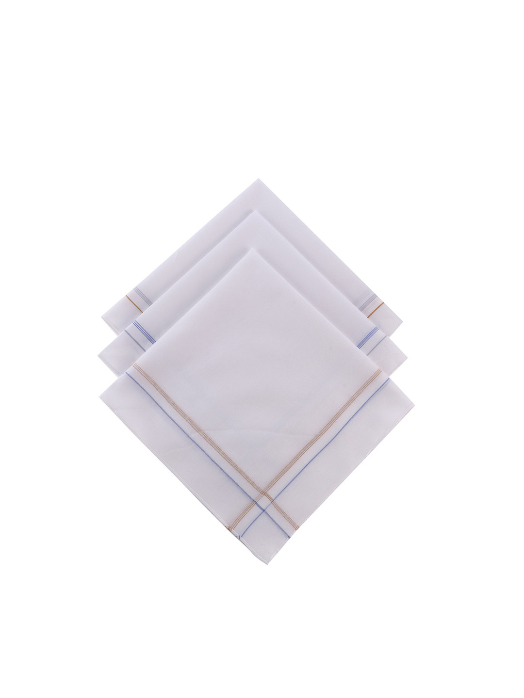 CROSSLINE Men Pack Of 3 Pure Cotton Handkerchiefs