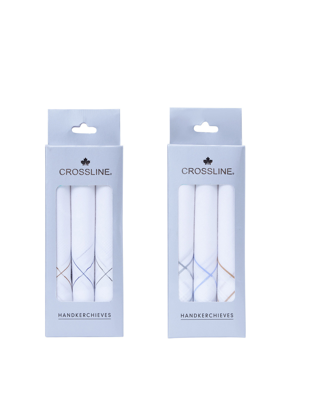 CROSSLINE Men Pack Of 6 Pure Cotton Handkerchiefs