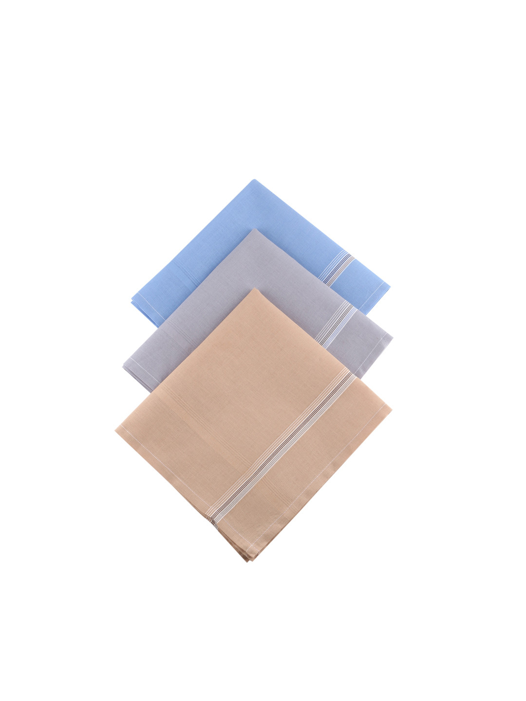 CROSSLINE Men Pack Of 3 Printed Pure Cotton Handkerchiefs