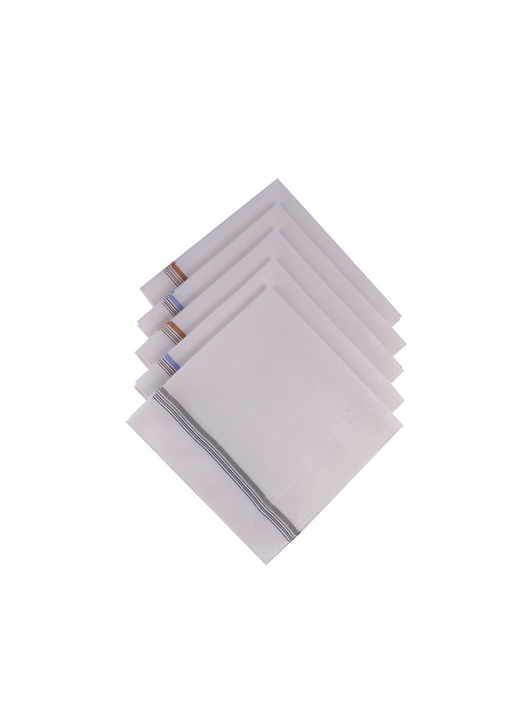CROSSLINE Men Pack Of 5 Pure Cotton Handkerchiefs