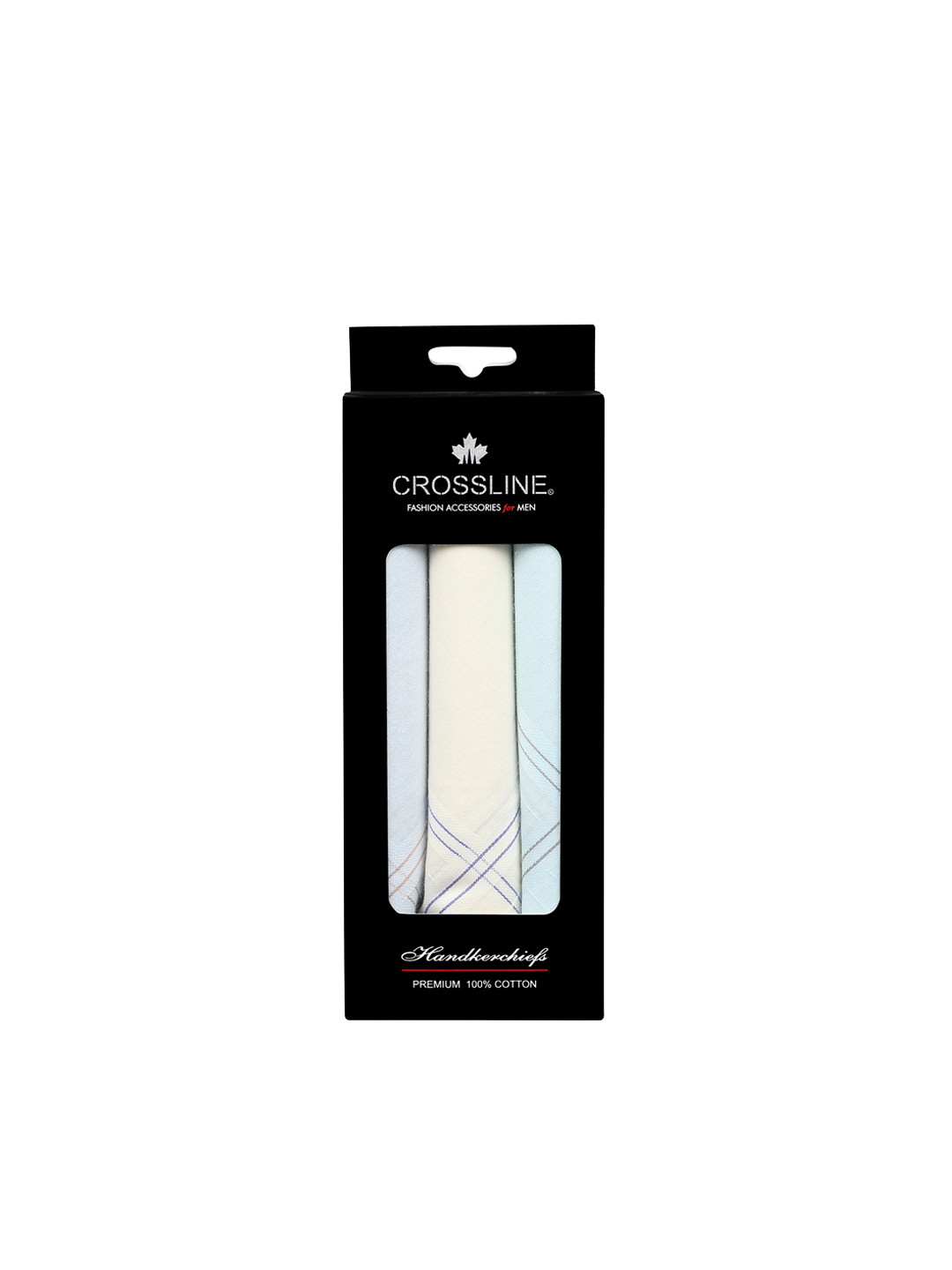 CROSSLINE Men Pack Of 3 High Absorbency Pure Cotton Handkerchiefs