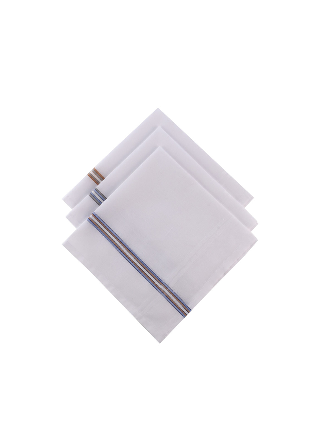 CROSSLINE Men Pack Of 3 Printed Pure Cotton Handkerchiefs