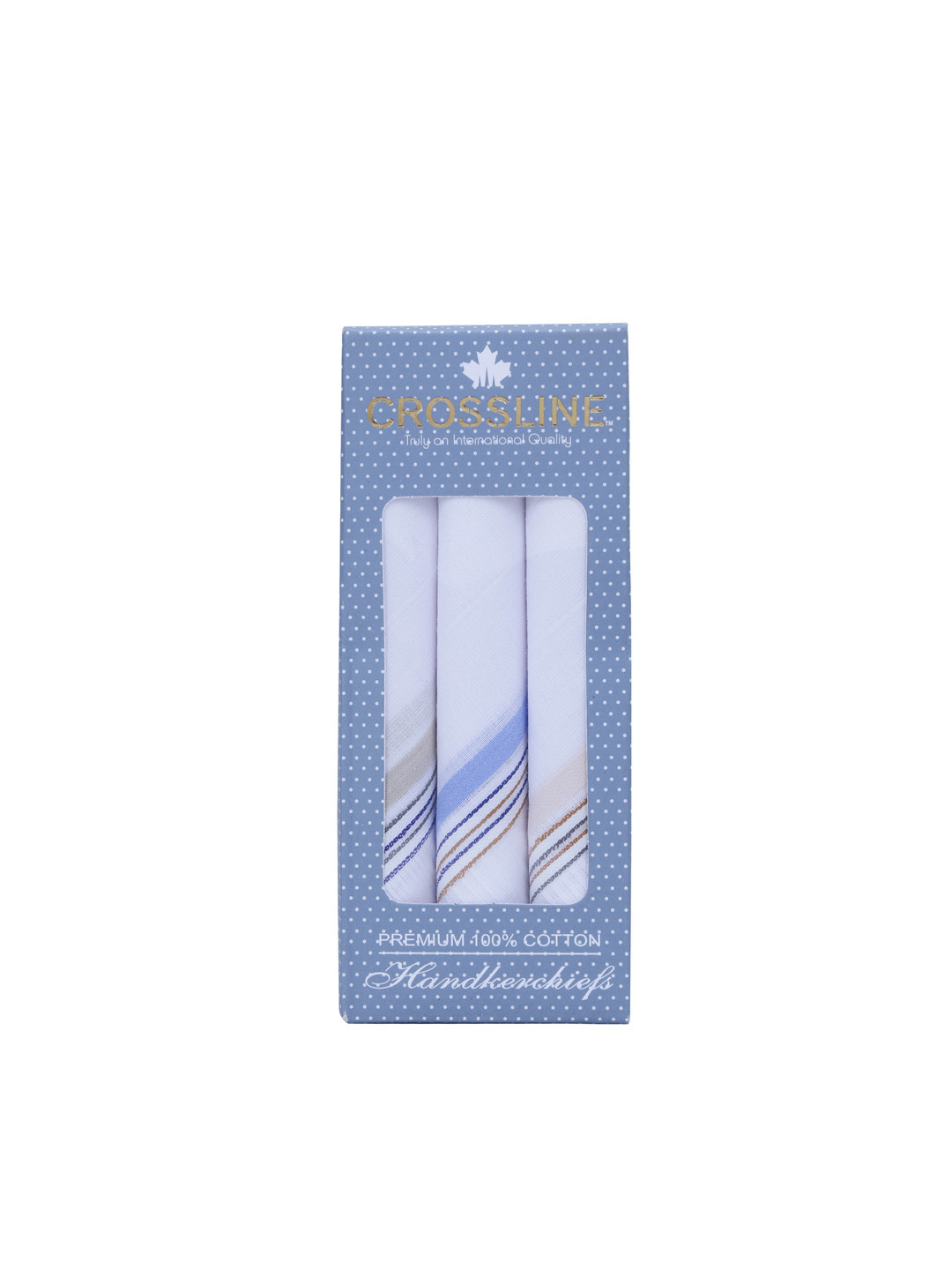 CROSSLINE Men Pack Of 3 Printed Pure Cotton Handkerchiefs