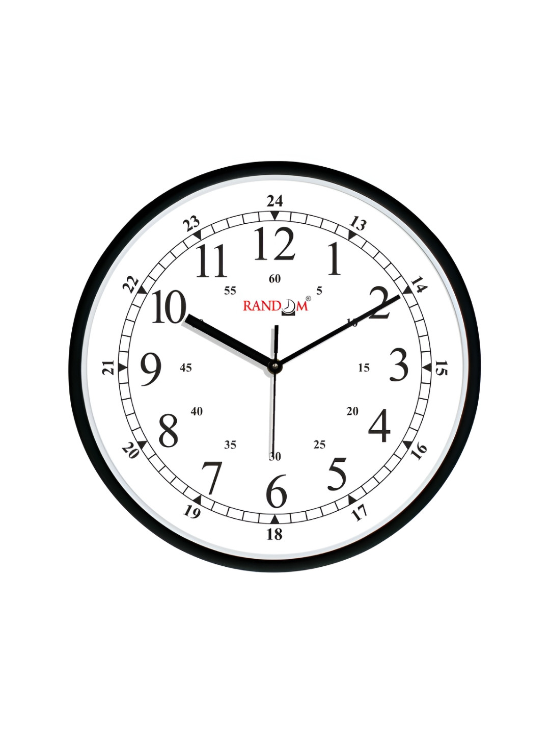 RANDOM Classic & Modern Stylish Tic Toc Plastic Silent Clock Round Battery Analogue Wall Clock-34cm