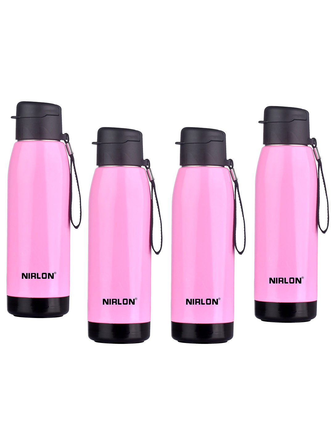 NIRLON ELECTRO Pink Solid Stainless Steel Spill Proof 4 Piece Water Bottle - 750ml