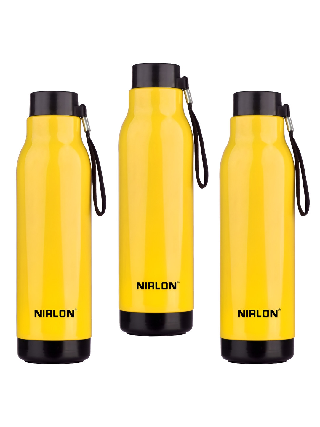NIRLON Loki Yellow Stainless Steel Spill Proof 3 Piece Water Bottle - 480ml