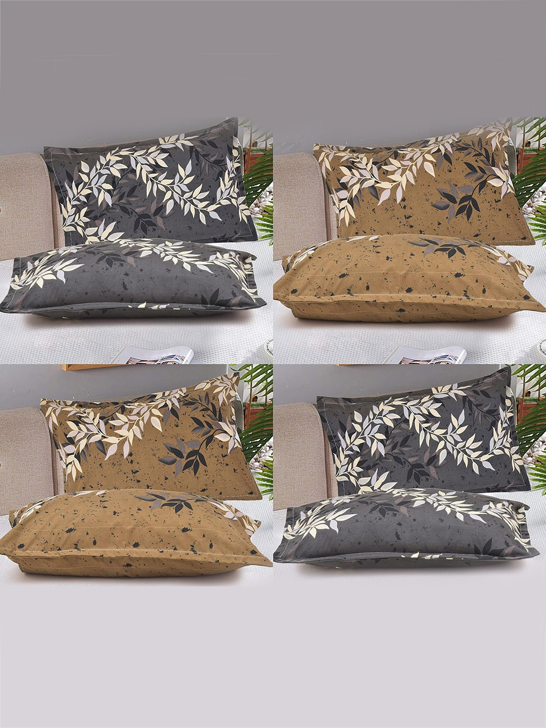 RRC Peach-Coloured 8 Pieces Rectangle Pillow Covers