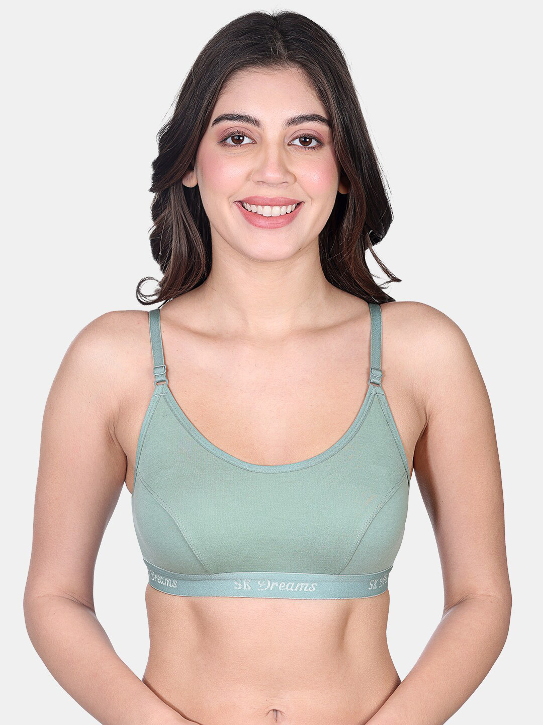 SKDREAMS Non Padded Cotton Sports Workout Bra - Medium Coverage