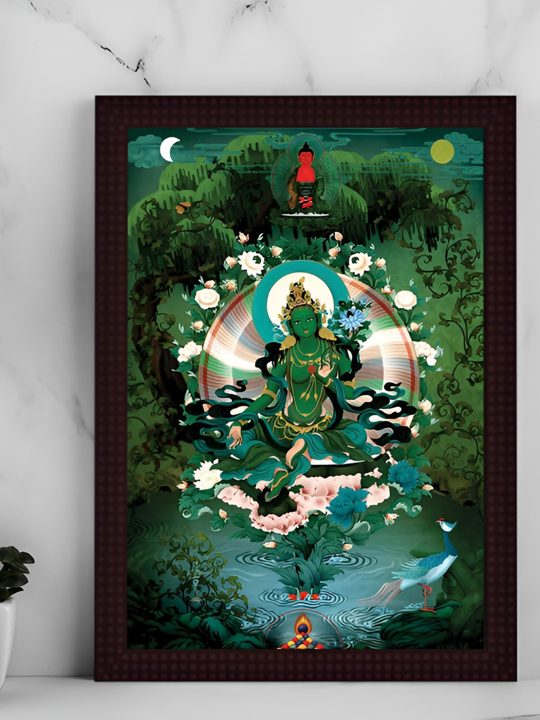 Tamatina Green & Black Printed Wooden Wall Art