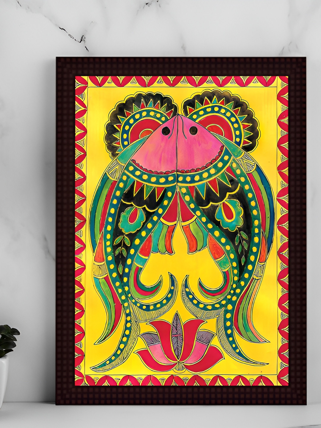 Tamatina Gods Of Hindus Wood Wall Rectangle Paintings Wall Art-15.5 x 11.5In