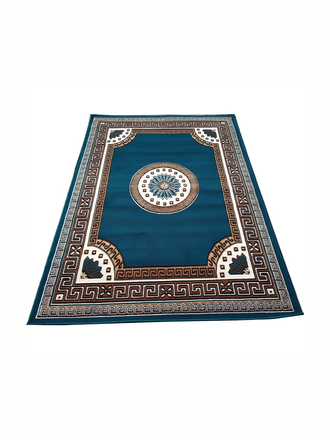Safiya Carpet Blue Floral Water Resistant Polypropylene Carpets