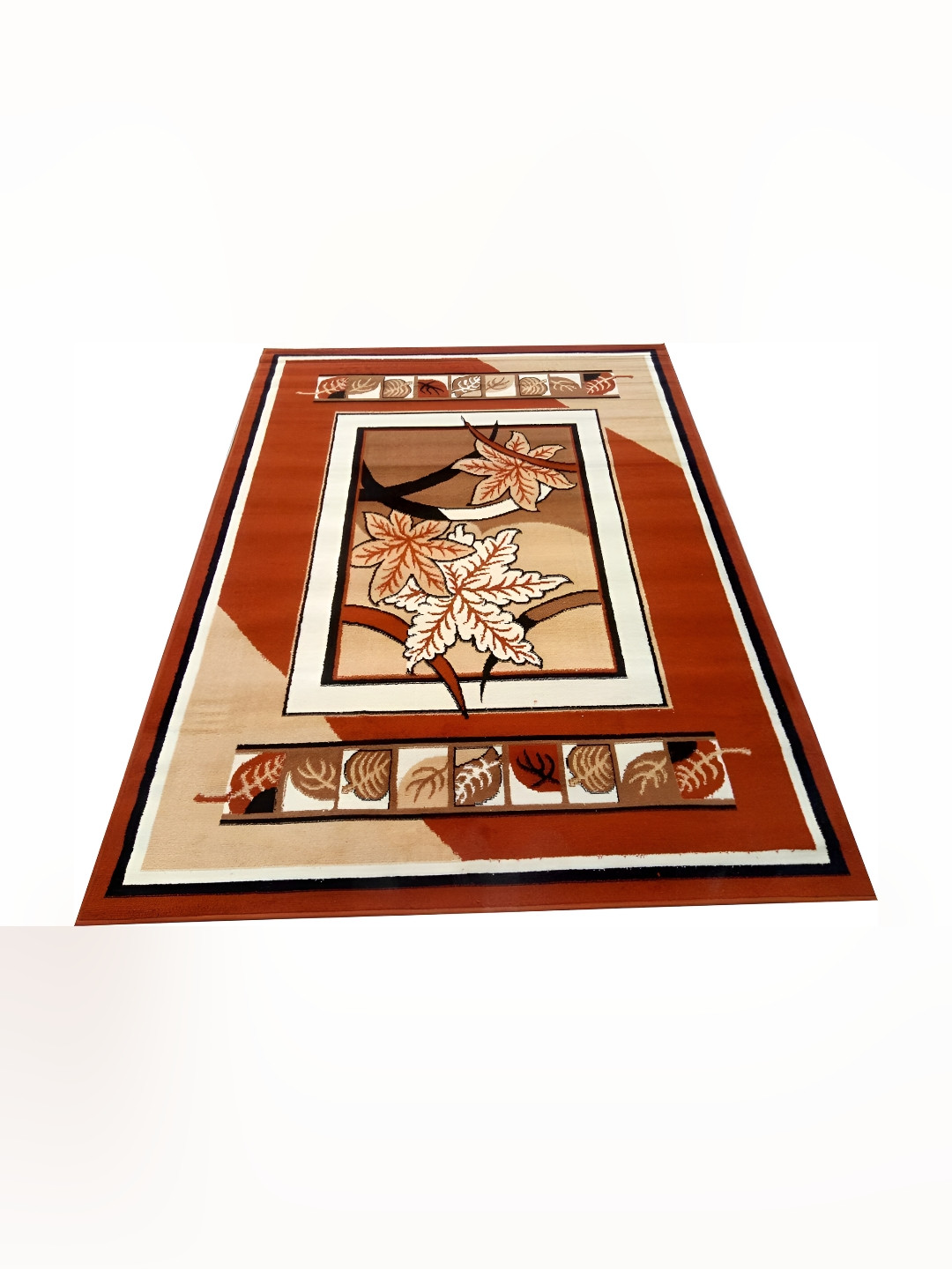 Safiya Carpet Orange & White Floral Traditional Water Resistant Carpets