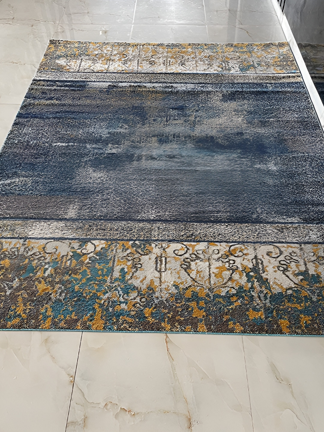Safiya Carpet Grey & Cream Abstract Water Resistant Carpets