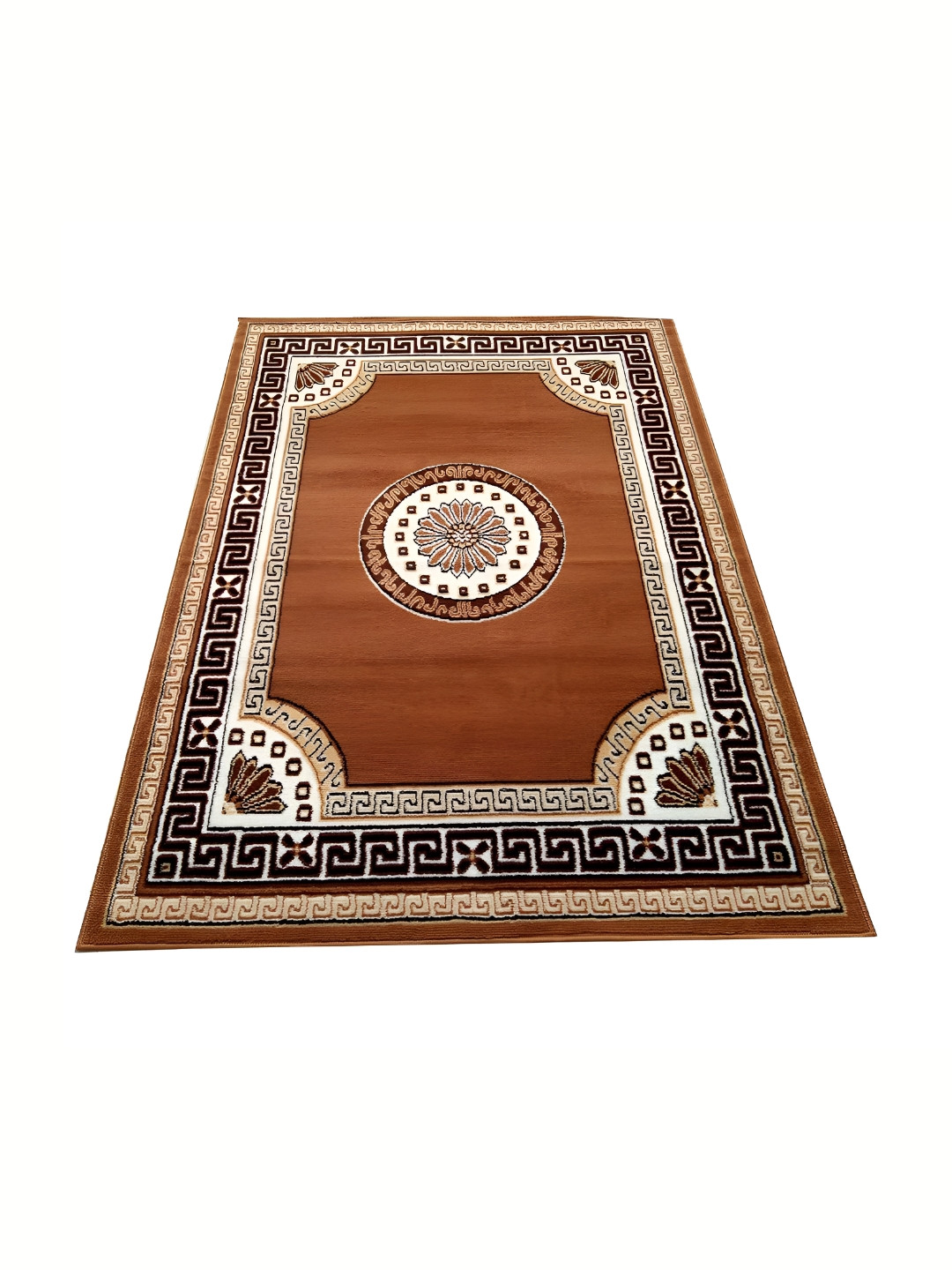 Safiya Carpet Rust Geometric Printed Floor Carpets