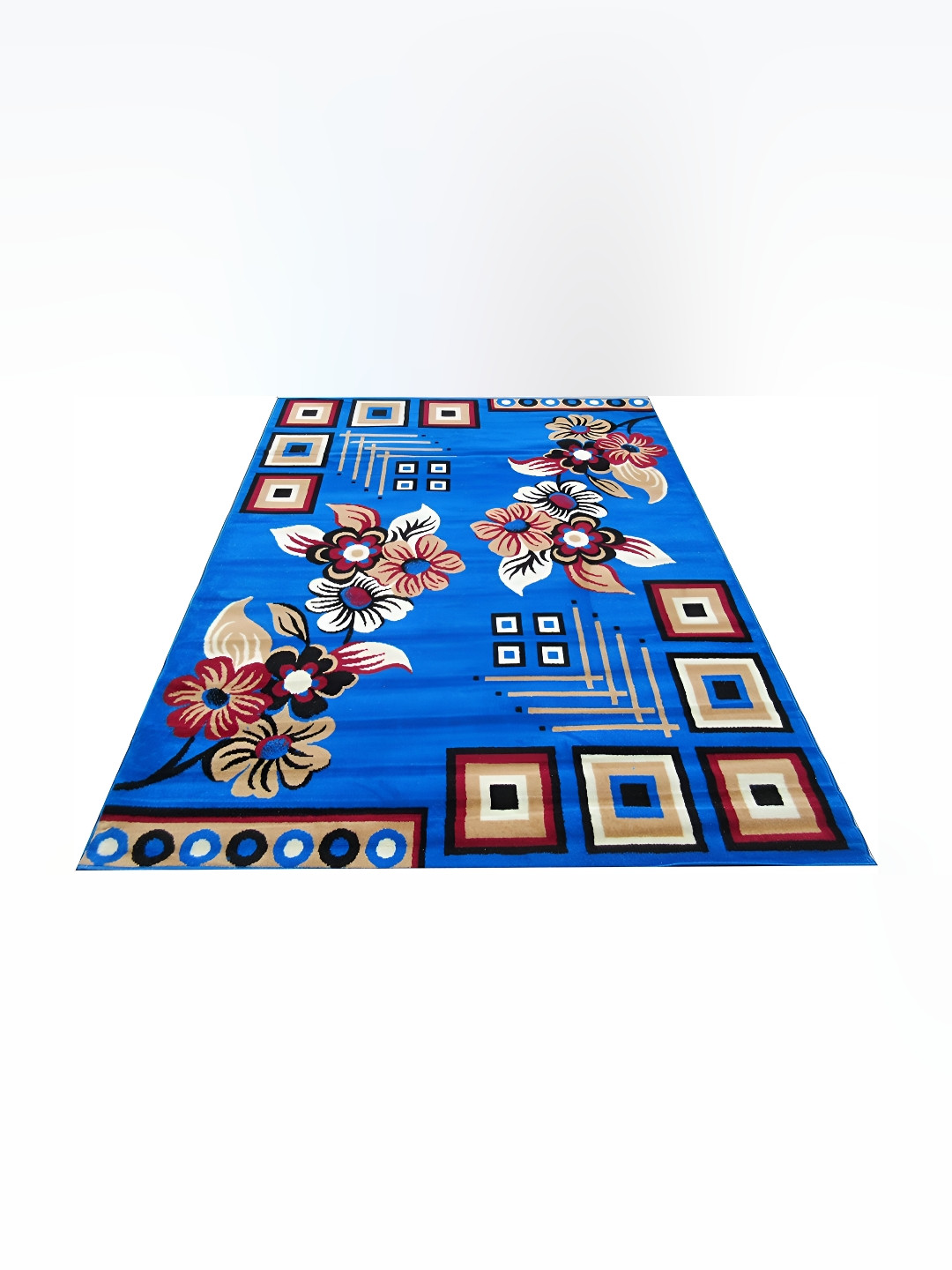 Safiya Carpet Blue Printed Floor Carpets