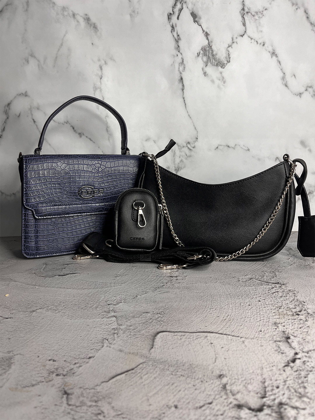 CERES Women Set of 2 Leather Crossbody & Sling Bags