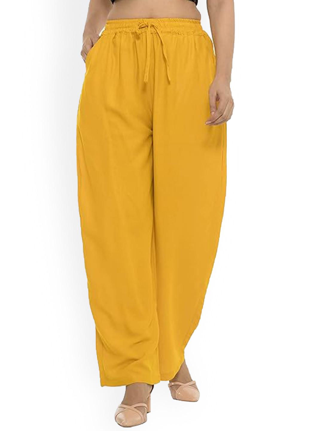 CKE  1PCS Comfortable Wide Legs with Elastic Belt Rayon Cotton Trouser Palazzo for Womens