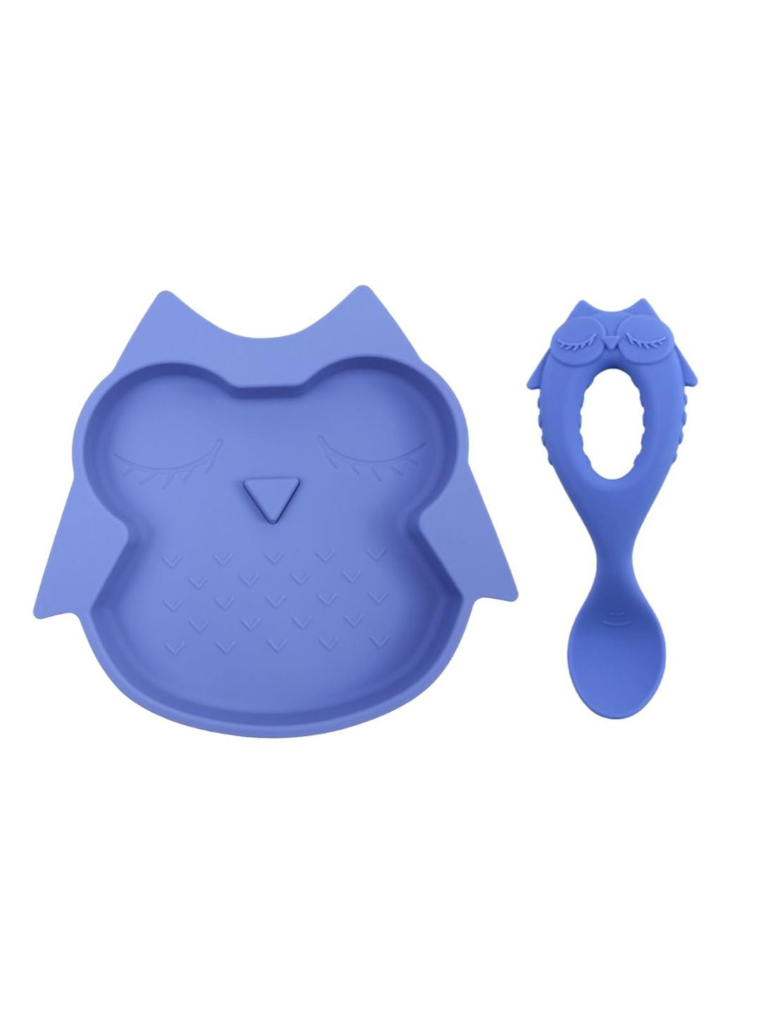 GUCHIGU Blue Silicone Suction Plate & Spoon