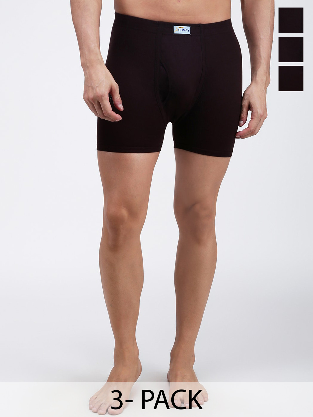 AMUL COMFY Pack Of 3 Pure Cotton Trunks AC-FCTRIE-CB-S-3PC