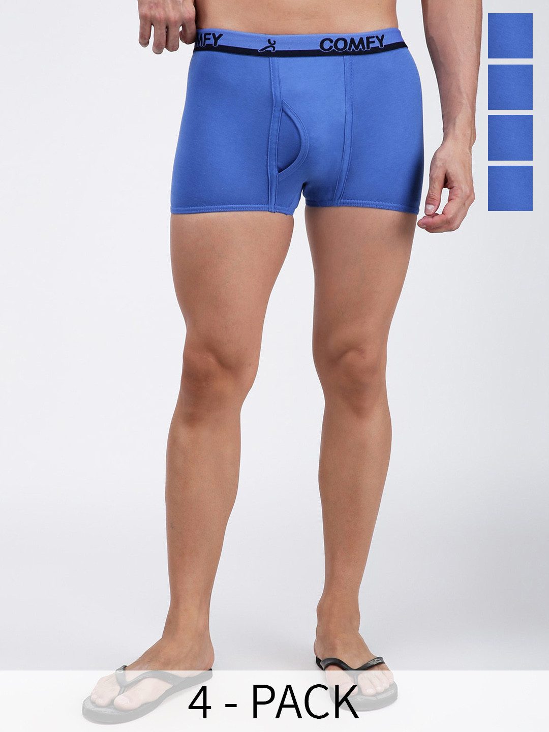 AMUL COMFY Pack Of 4 Pure Cotton Trunks AC-MTROE-SKY-XL-4PC