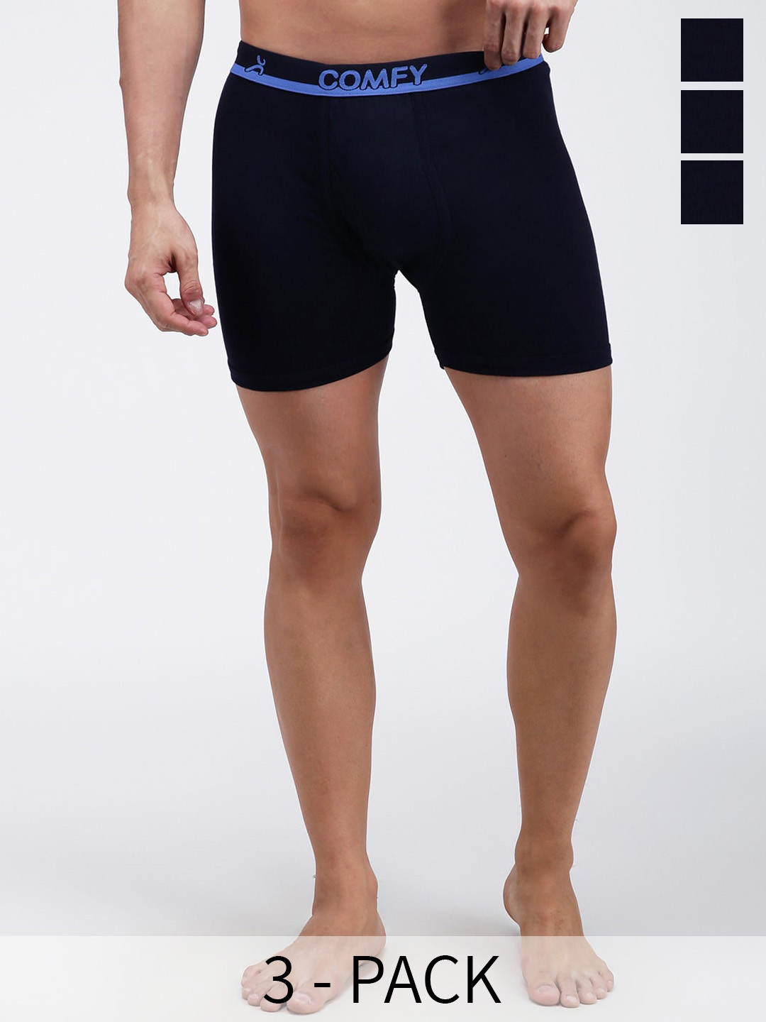 AMUL COMFY Pack Of 3 Pure Cotton Trunks AC-LPTROE-NVY-XS-3PC