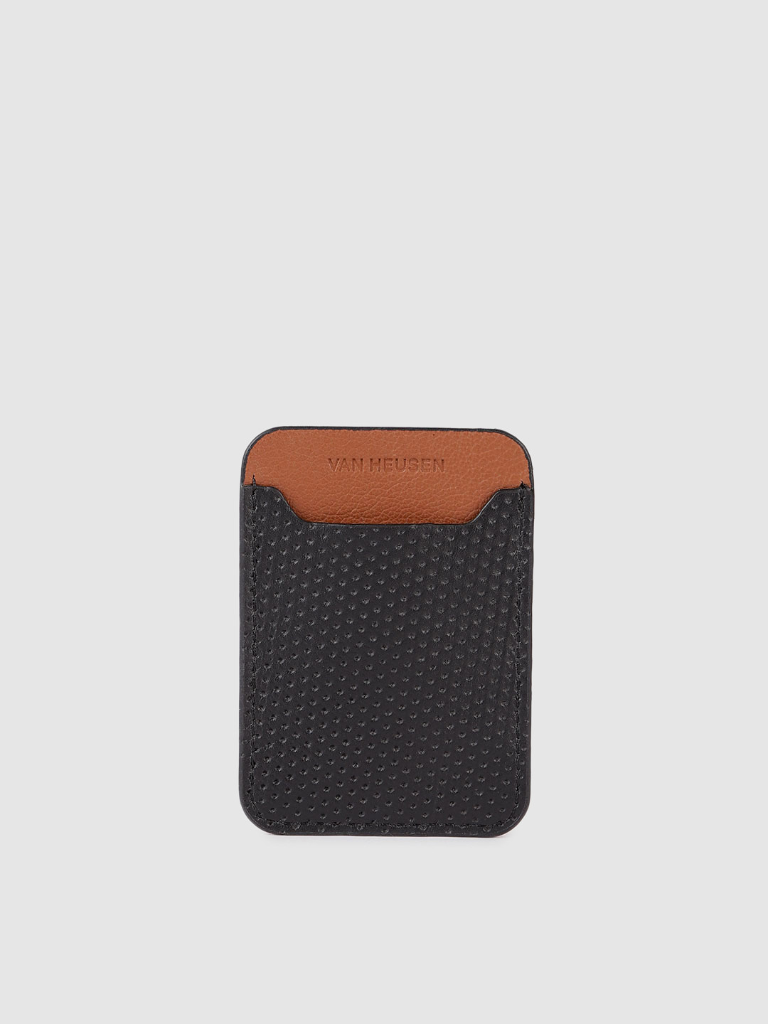 Van Heusen Men Textured Leather Card Holder