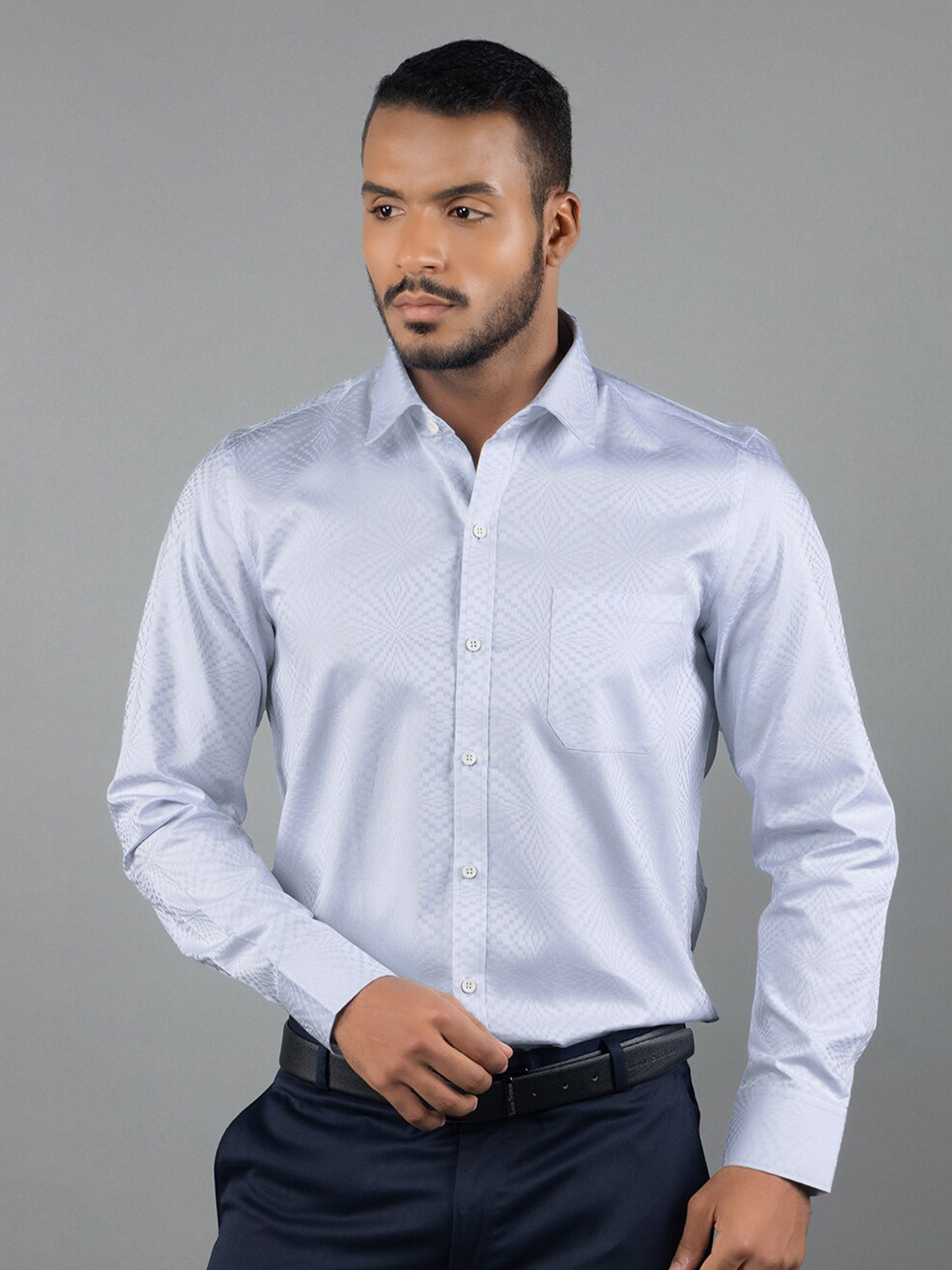 LOUIS STITCH Abstract Printed Comfort Cotton Opaque Formal Shirt