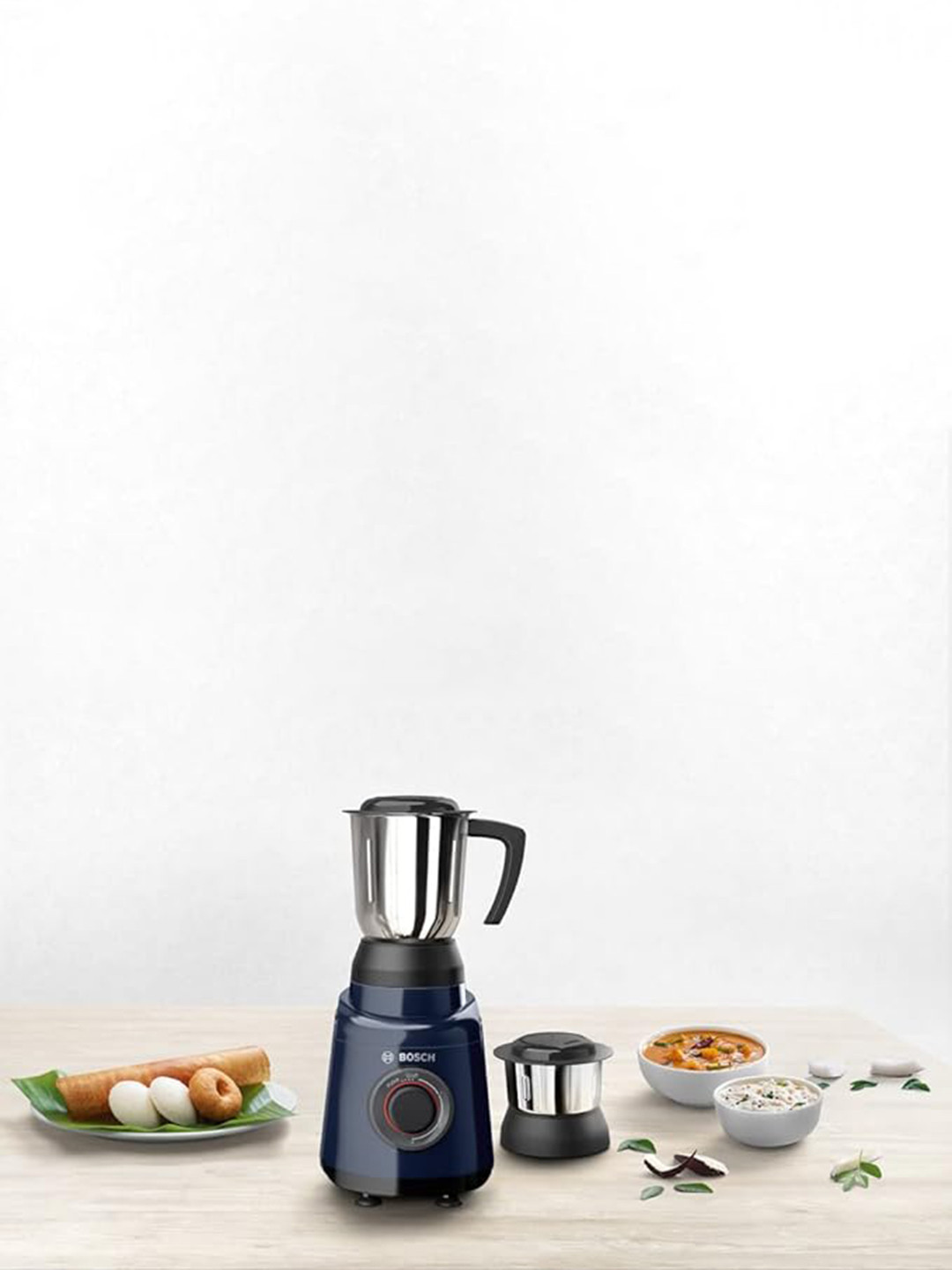 Bosch Truemixx Blue Stainless Steel Safety Lock 2 Jars Wet and Dry Grinder with Juicer-500W