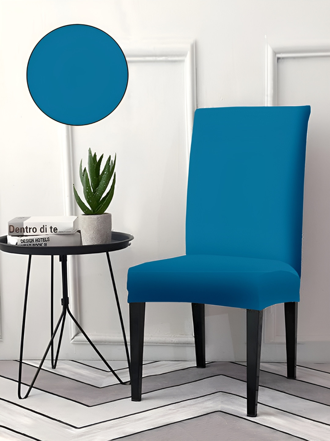 Aura Blue Polyester Chair Cover