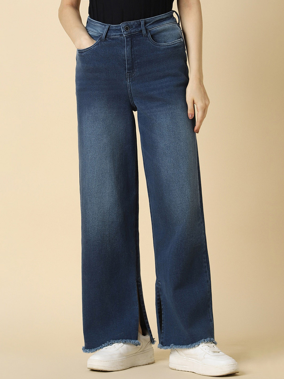 Allen Solly Woman Clean Look Dark Shade Light Fade Mid-Rise Non Stretchable Jeans