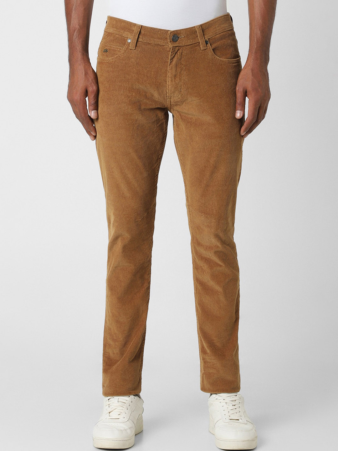 Peter England Casuals Men Slim Fit Corduroy Stretchable Jeans