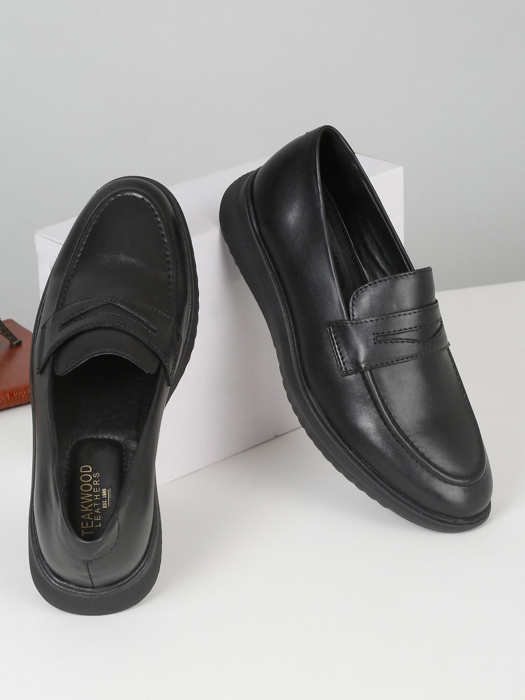 Teakwood Leathers Men Leather Penny Loafers