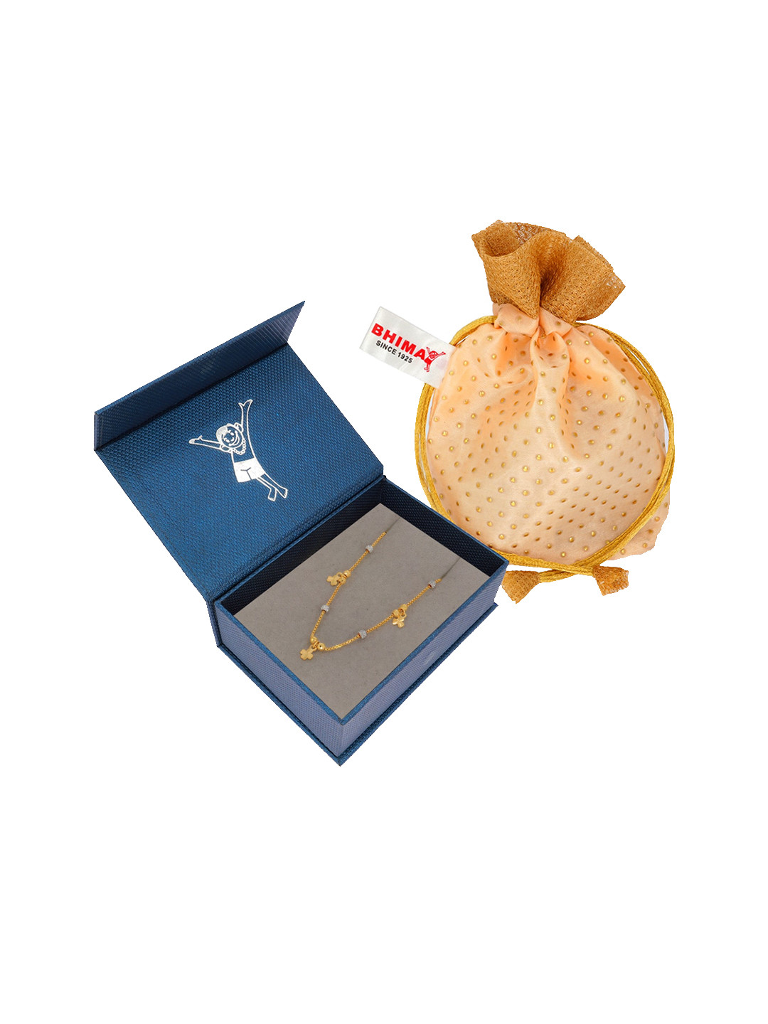 BHIMA 22K 916 Gold Ball-Charm Bracelet