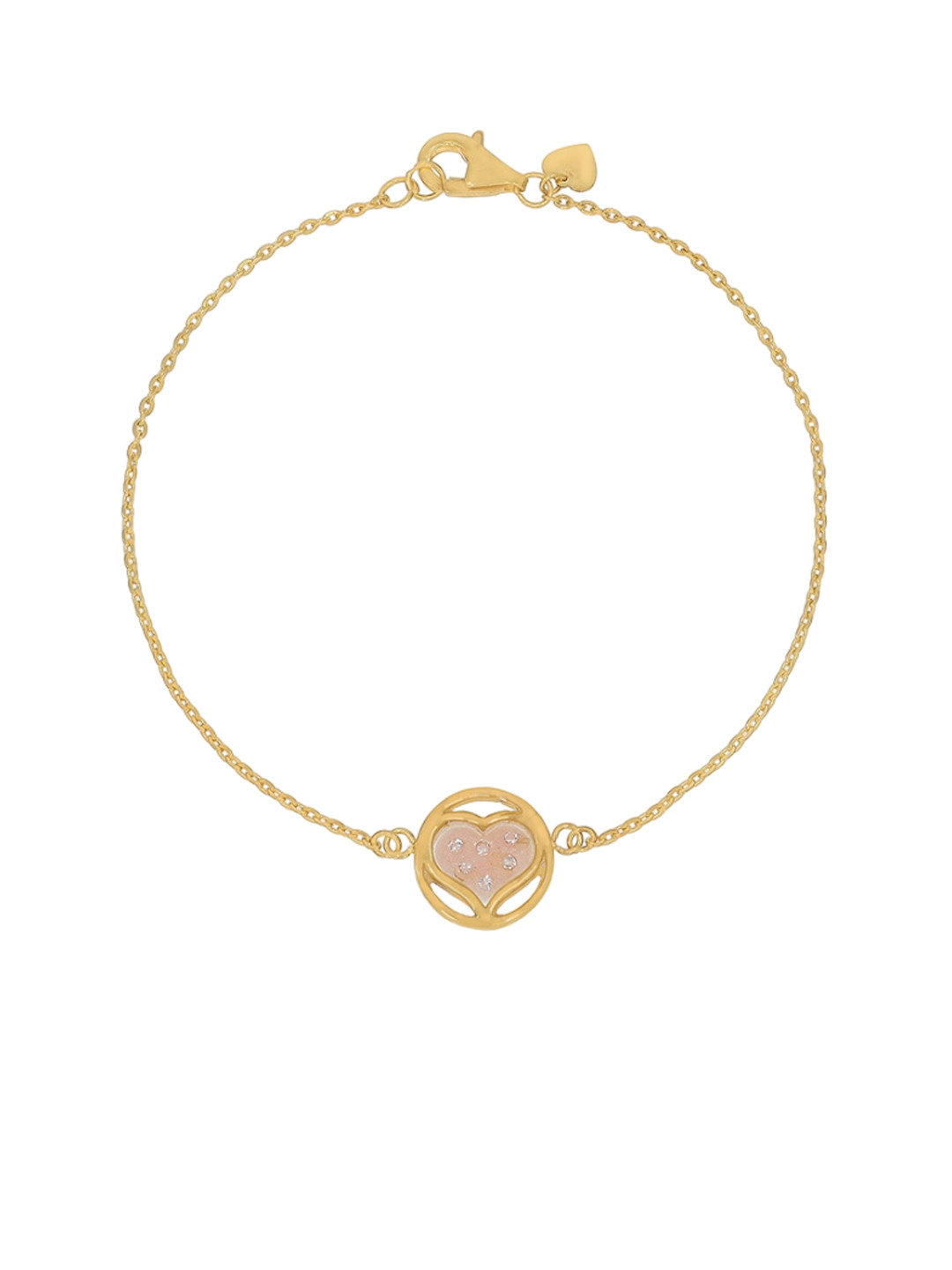 BHIMA 22KT Gold Heart-Charm Bracelet-2.81g