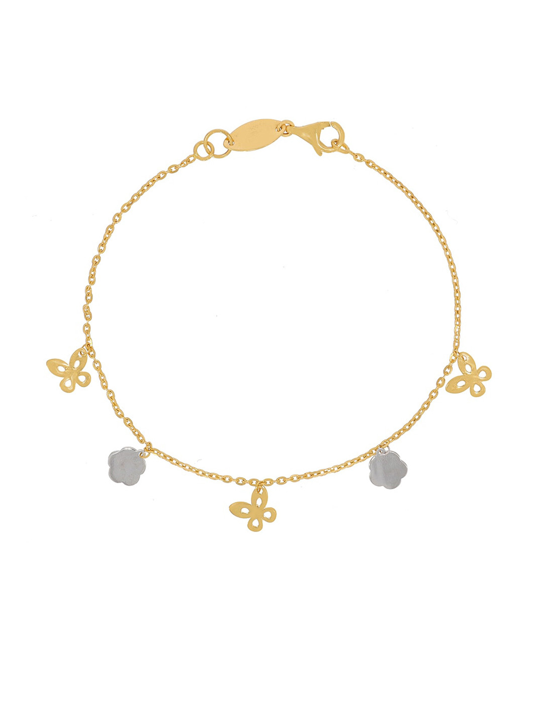 BHIMA 22KT Gold Butterfly-Charm Bracelet-2.25g