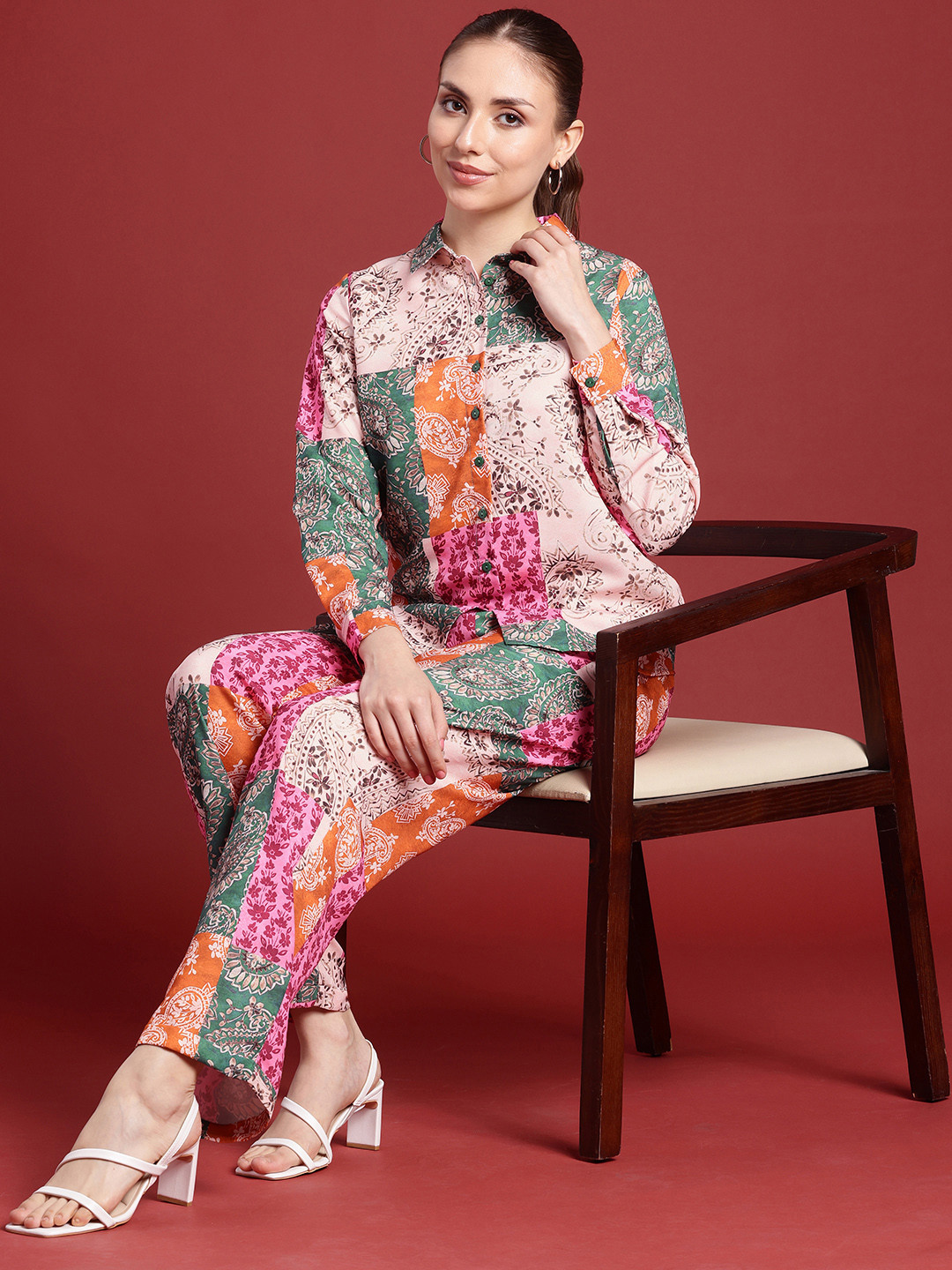Routes by All About You Paisley Print Shirt With Trouser