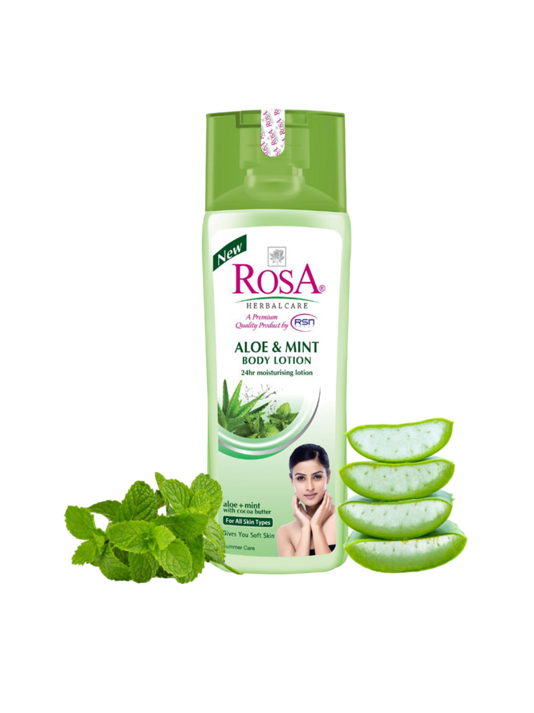 ROSA Aloe & Mint Body Lotion With Cocoa Butter & Vitamin-E For Refreshing Feel-500ml