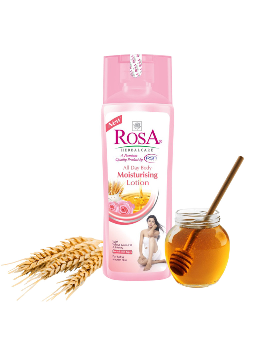 ROSA All Day Body Moisturising Lotion With Rose Honey & Aloevera For Soften Skin-1000ml
