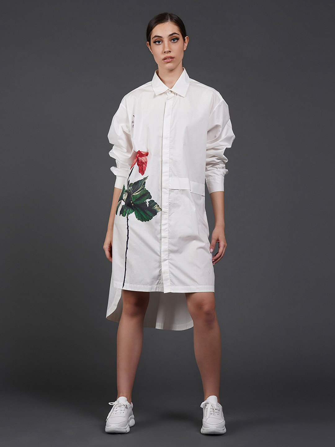 SAMANT CHAUHAN Relaxed Spread Collar Floral Cotton Opaque Casual Shirt