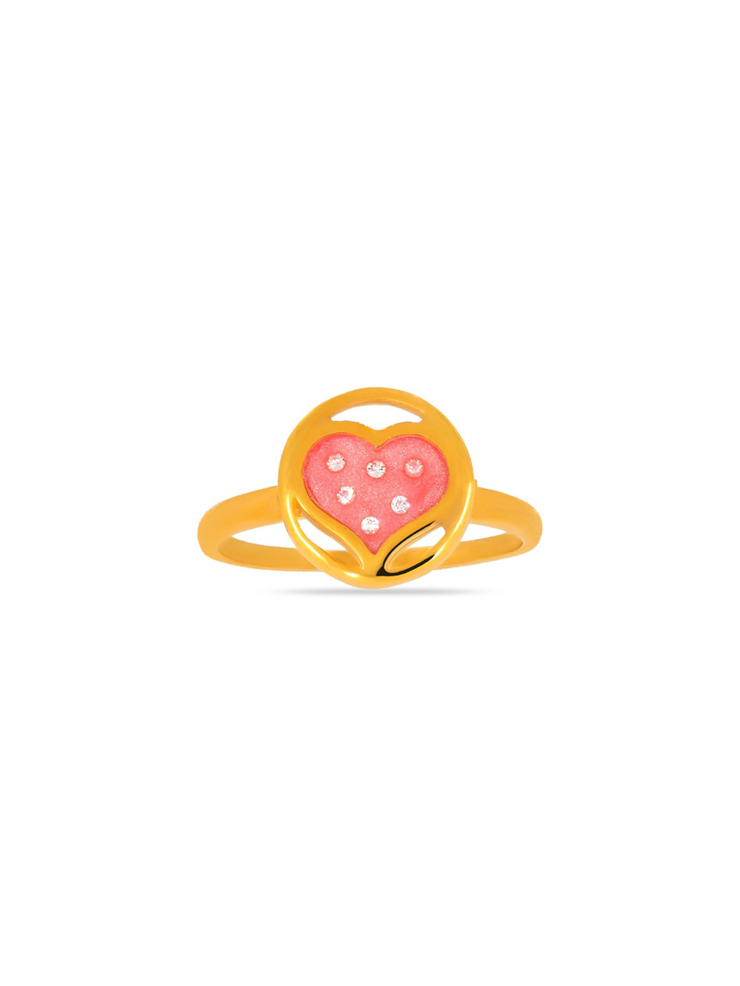BHIMA 22K BIS Hallmark (916) Yellow Gold Enchanted Blush Pink Casual Ring