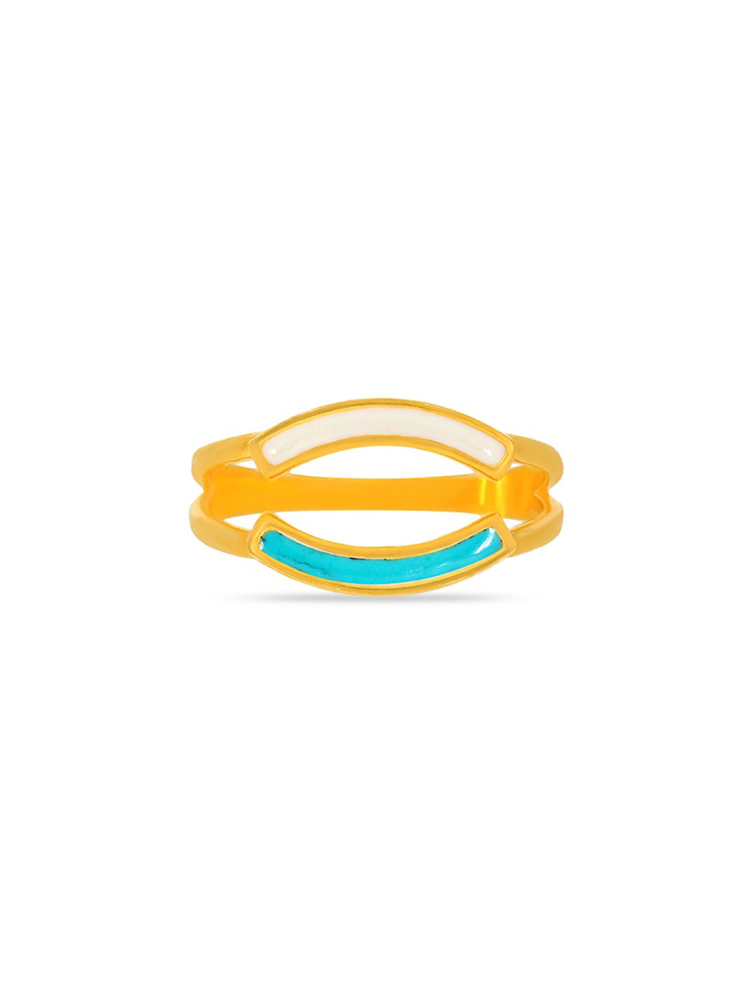 BHIMA 22K BIS Hallmark (916) Yellow Gold Enamel Arc Casual Ring