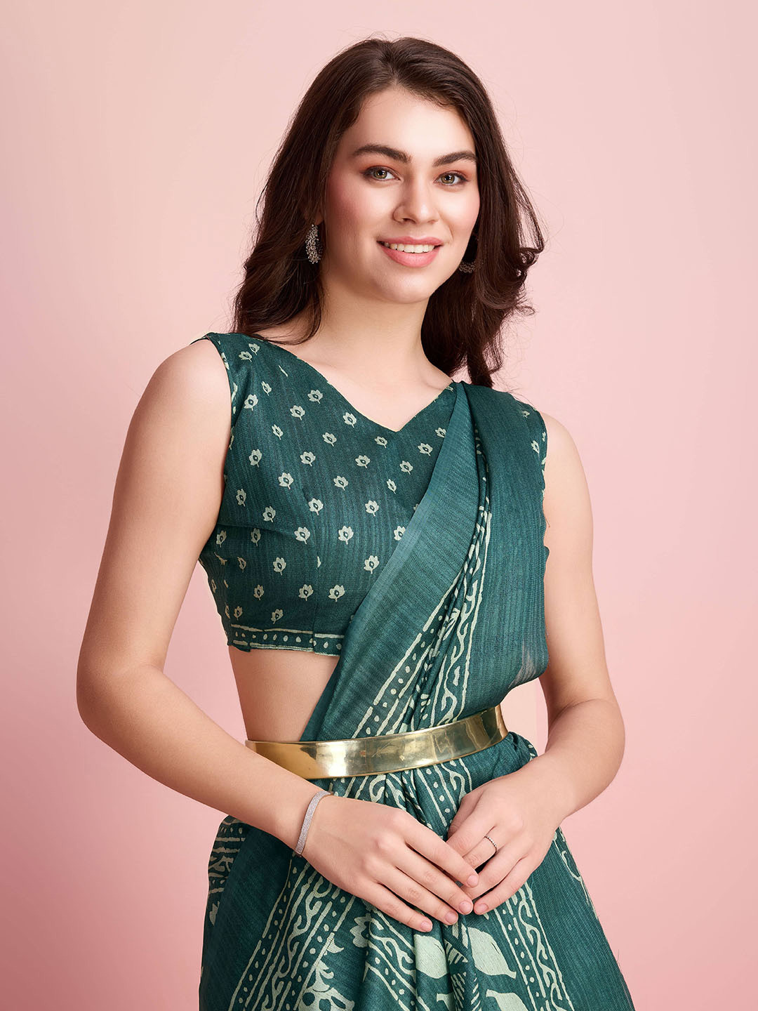RACHNA Floral Jute Silk Bhagalpuri Saree