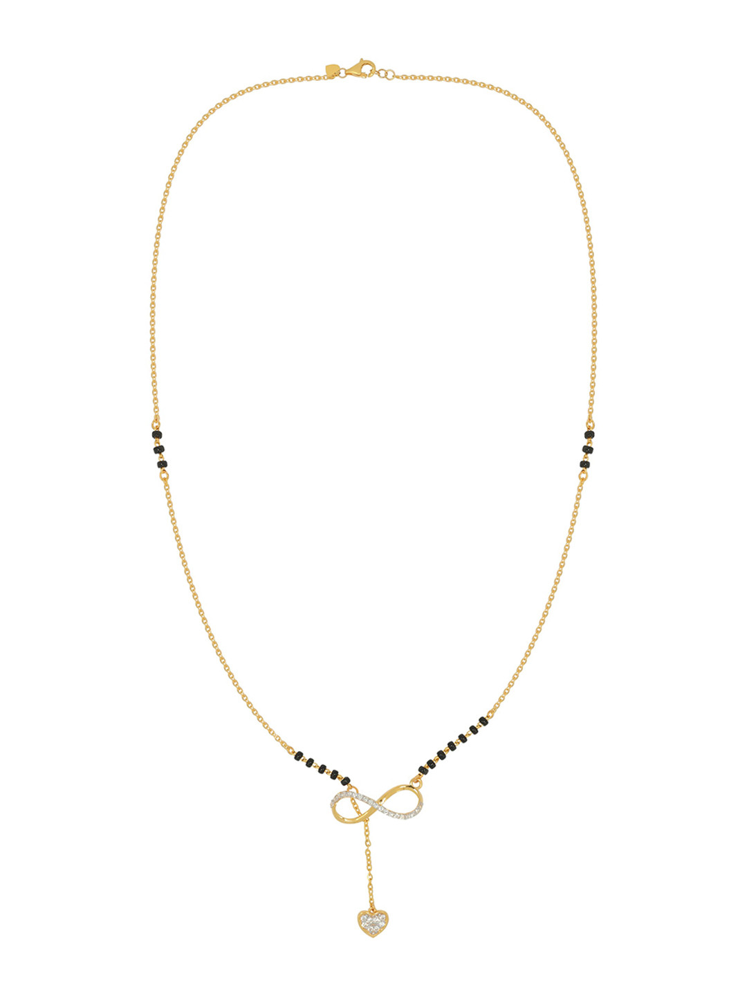 BHIMA 22K BIS Hallmark (916) Yellow Gold Infinity Pendant Mangalsutra Chain