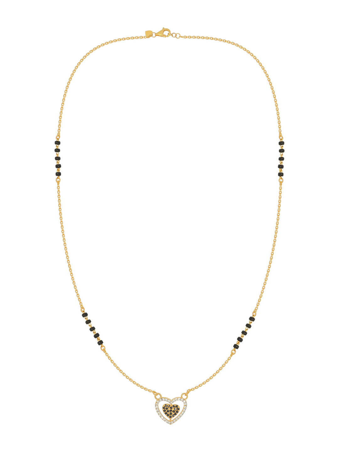 BHIMA 22K BIS Hallmark (916) Yellow Gold Beaded Heart Elegant Mangalsutra Chain