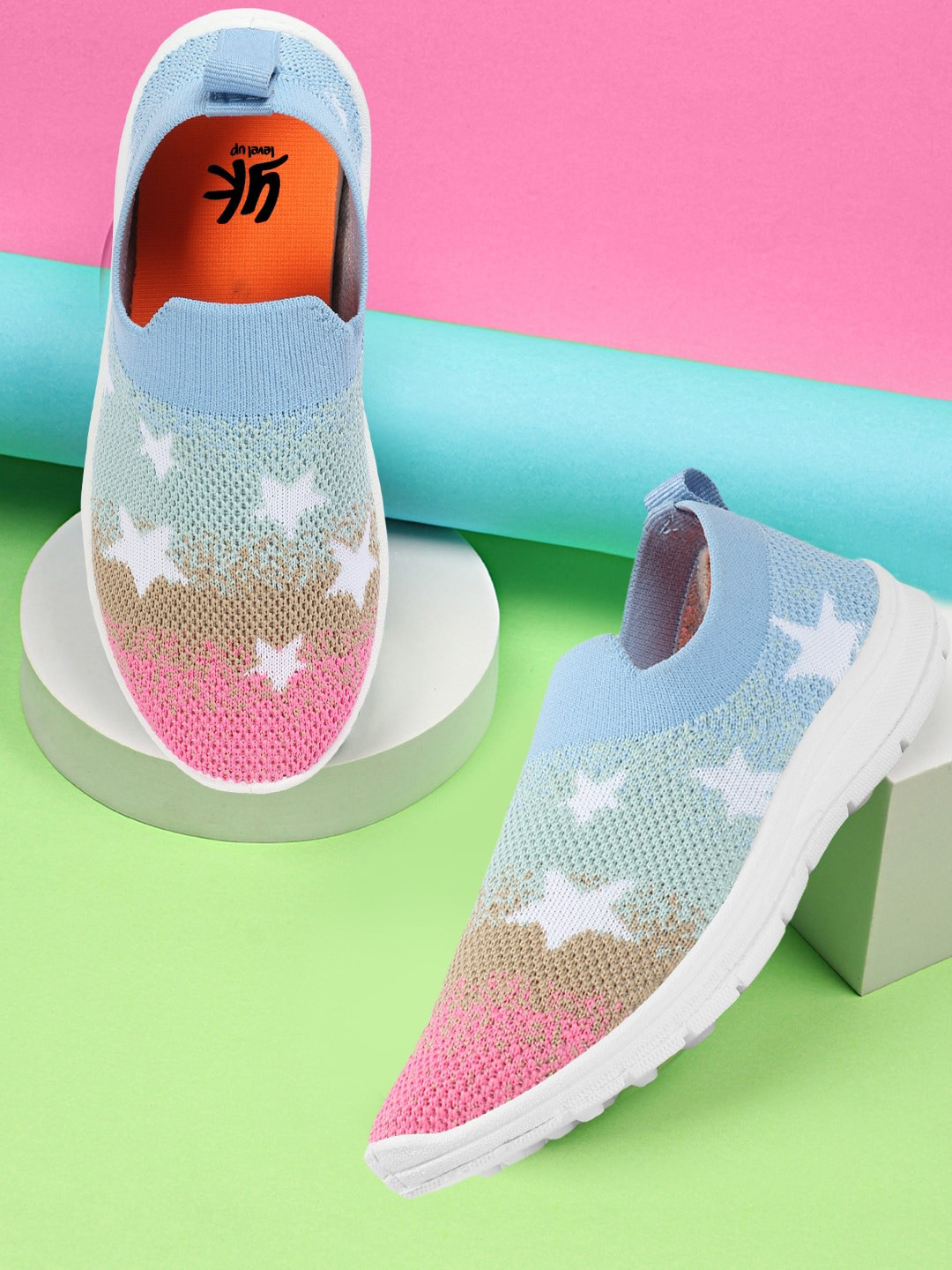 YK Girls Textured Slip-On Shoes