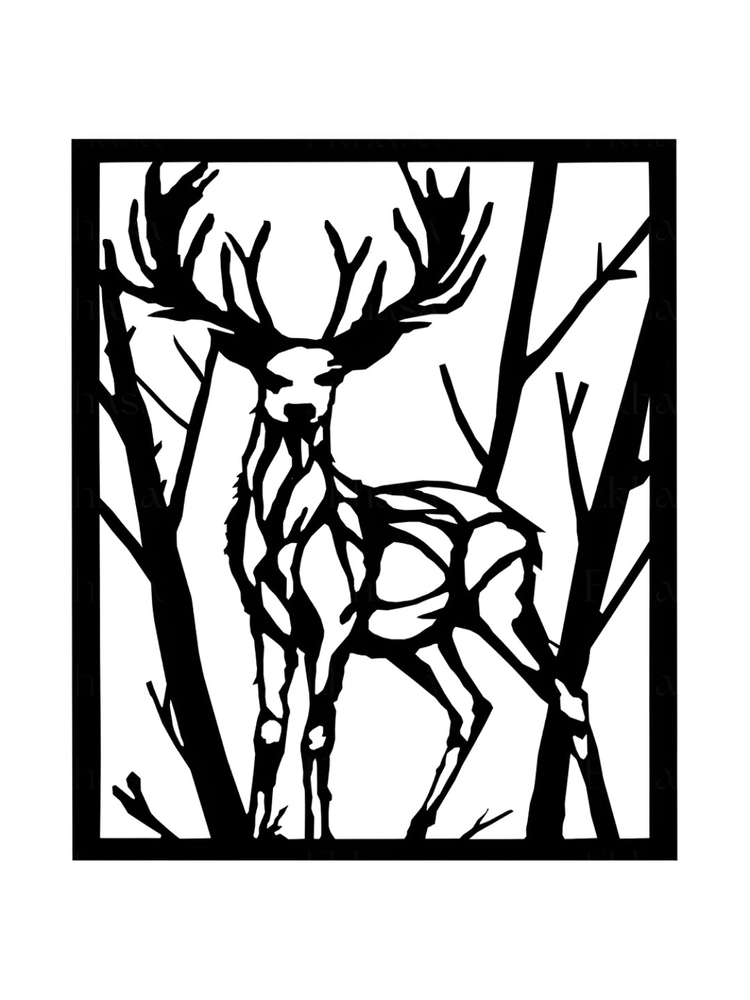 Ekhasa Reindeer Wood Matte Hanging Hall Wall Hangings-18.9In