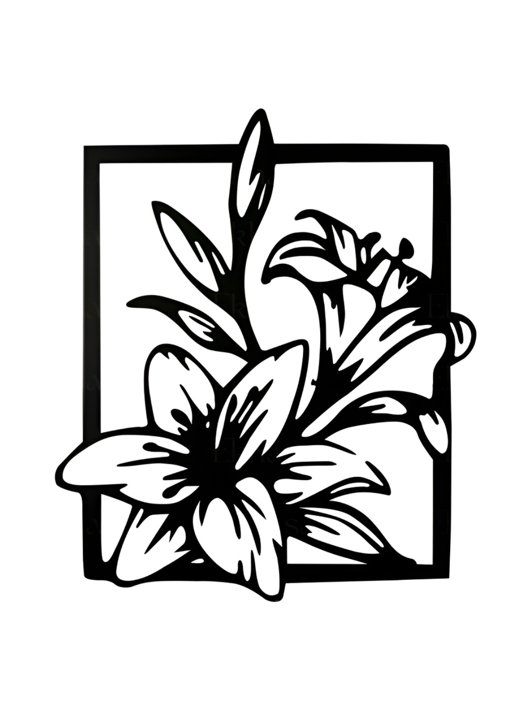 Ekhasa Flowers Wood Matte Hanging Hall Floral Wall Decor-18.9In