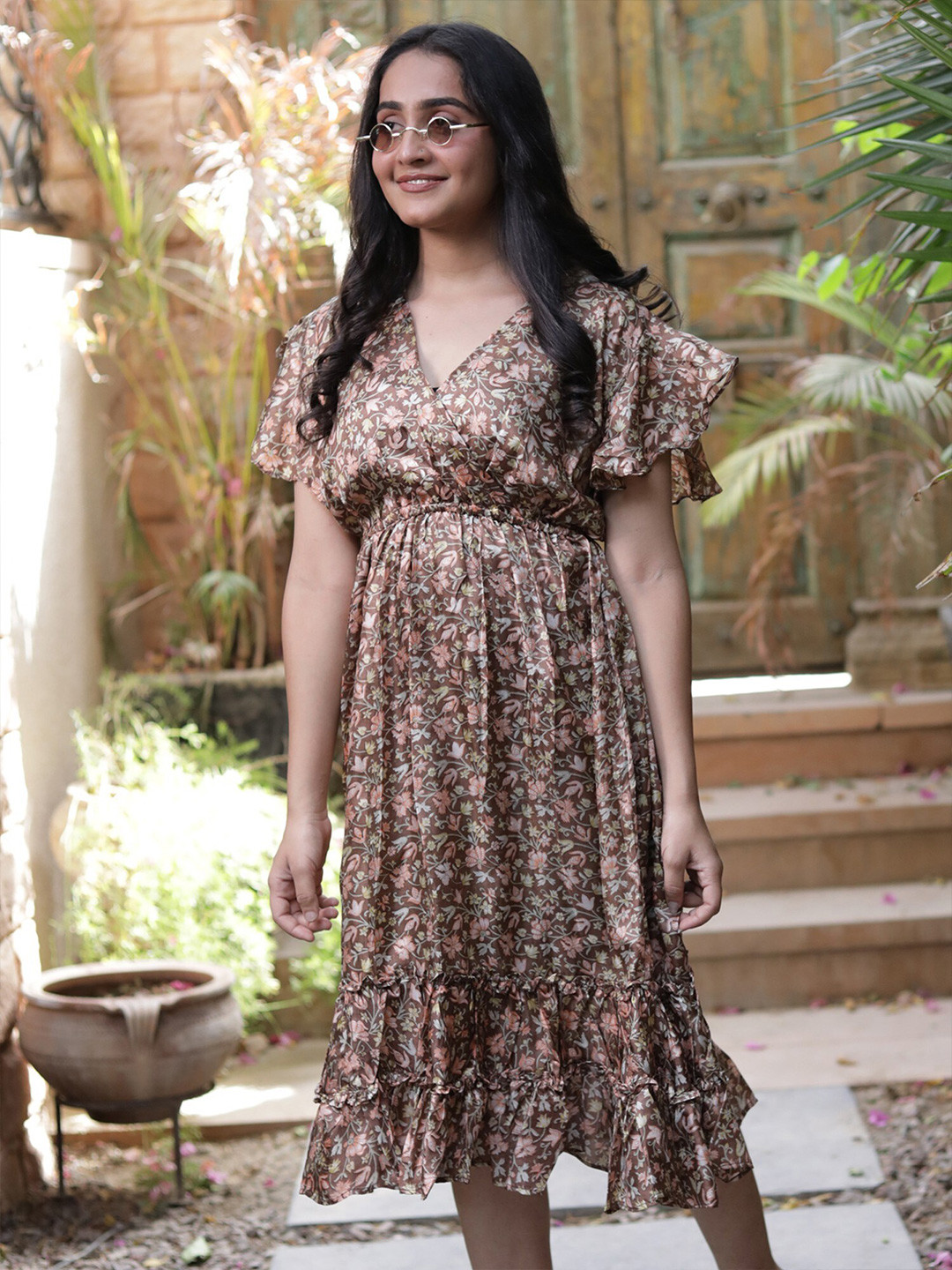 Exotic India Assorted Vintage Pure Silk Thai Curry Summer Dress